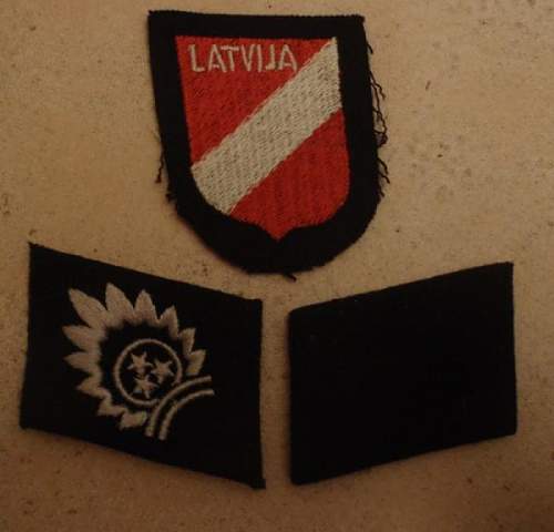 Latvian and Dutch SS collar tabs