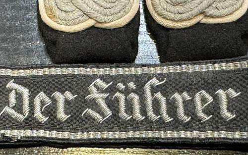 Ss officer der fuhrer cuff title and shoulder board with monogram