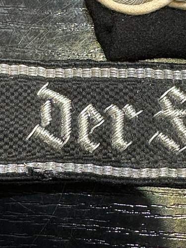 Ss officer der fuhrer cuff title and shoulder board with monogram