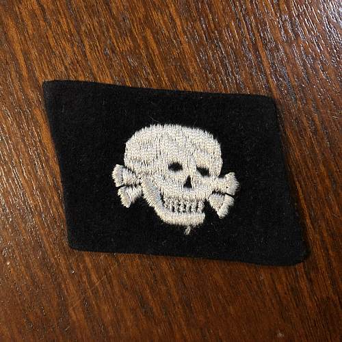 WW2 Waffen-SS 3rd SS Panzer Division Totenkopf TK EM NCO Collar Tab Dachau