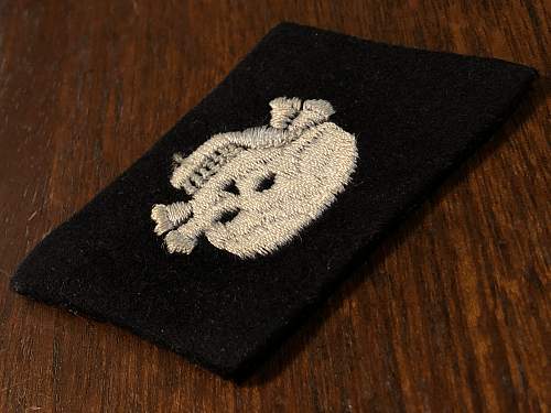 WW2 Waffen-SS 3rd SS Panzer Division Totenkopf TK EM NCO Collar Tab Dachau