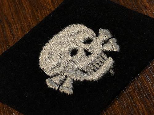 WW2 Waffen-SS 3rd SS Panzer Division Totenkopf TK EM NCO Collar Tab Dachau