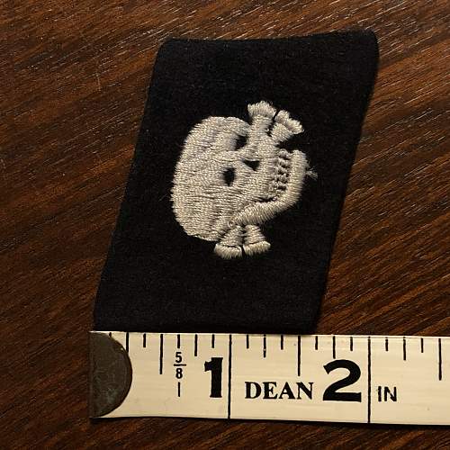 WW2 Waffen-SS 3rd SS Panzer Division Totenkopf TK EM NCO Collar Tab Dachau