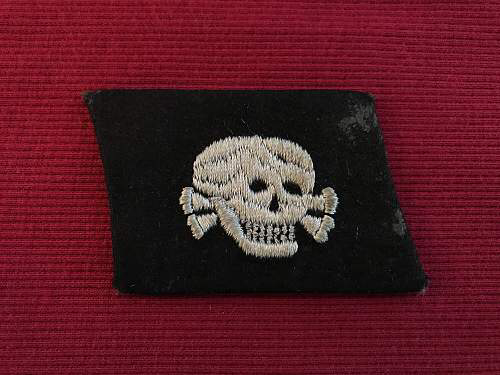 WW2 Waffen-SS 3rd SS Panzer Division Totenkopf TK EM NCO Collar Tab Dachau