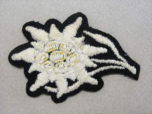 WW2 Waffen-SS Gebirgsjager Edelweiss Patch M43 Feldmütze Cap Insignia