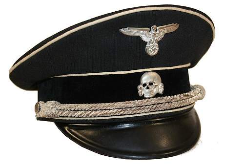 black SS officer's cap