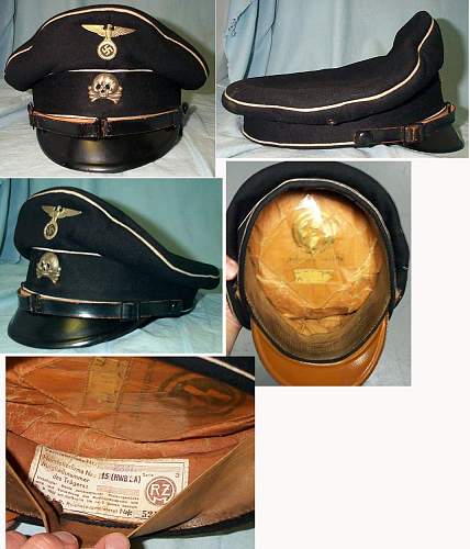 black SS officer's cap