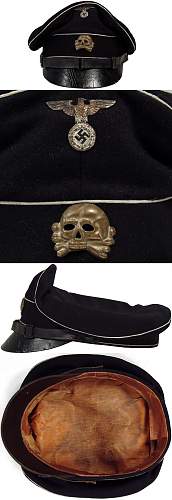 black SS officer's cap