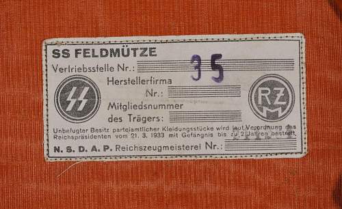 SS Kratzchen (Feldmutze)