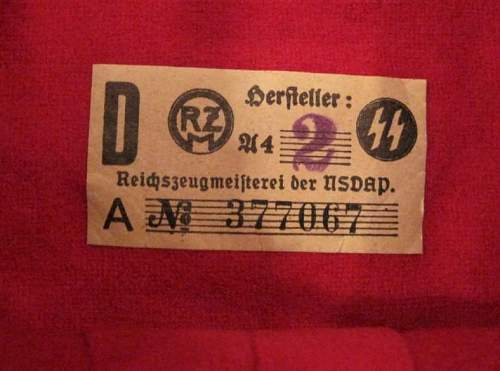 Info needed on paper RZM Tags for SS Armbands.