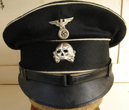 a black SS officer's cap of early make