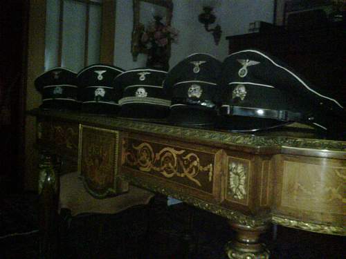 a black SS officer's cap of early make