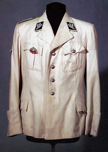SS Obegruppenführer Julius Shaub's white summer open neck tunic