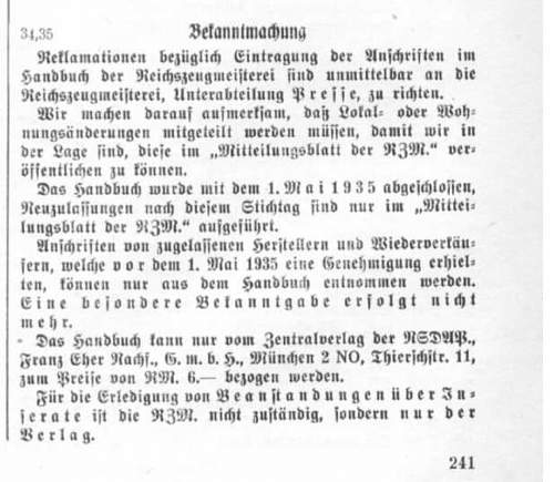 Roles and Missions of RZM d. NSDAP