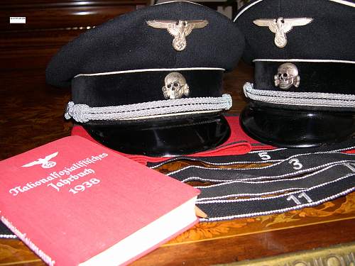 The textbook black SS officer's cap for sale