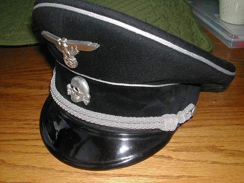 The textbook black SS officer's cap for sale