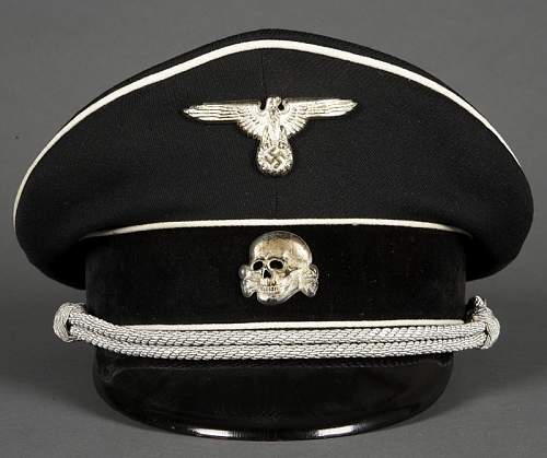 The textbook black SS officer's cap for sale