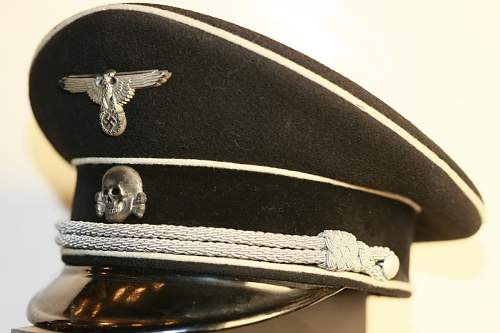 The textbook black SS officer's cap for sale