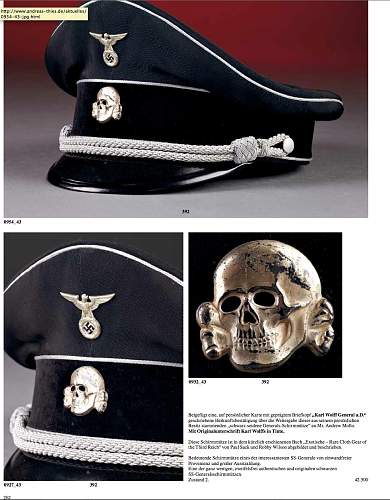 The textbook black SS officer's cap for sale