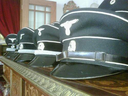 The textbook black SS officer's cap for sale