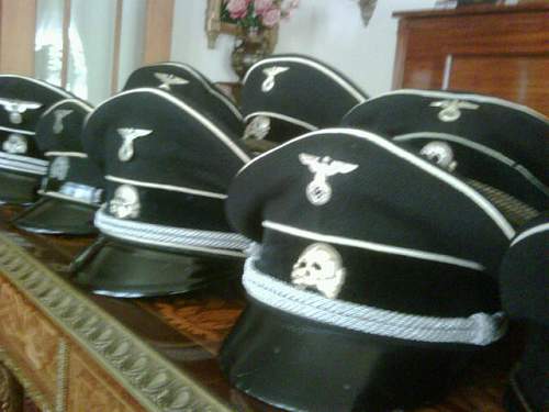 The textbook black SS officer's cap for sale