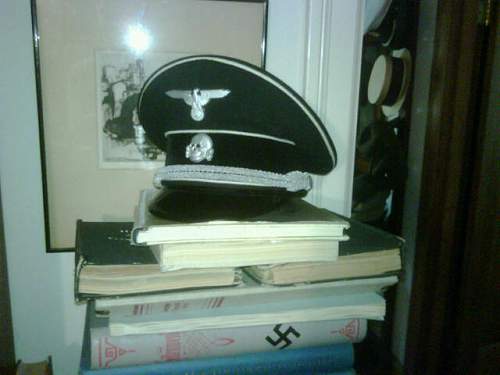 The textbook black SS officer's cap for sale