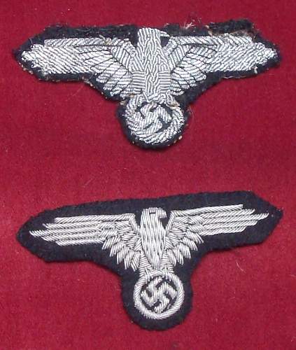 SS Officer embroidered Arm eagles, real ?
