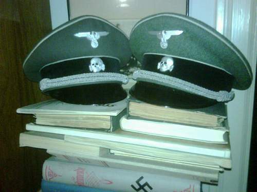 grey SS officer's caps.