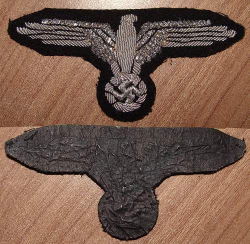 Early SS sleve eagle on Panzer cloth