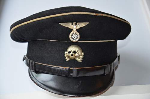 black SS peaked cap, 1934/5 variety