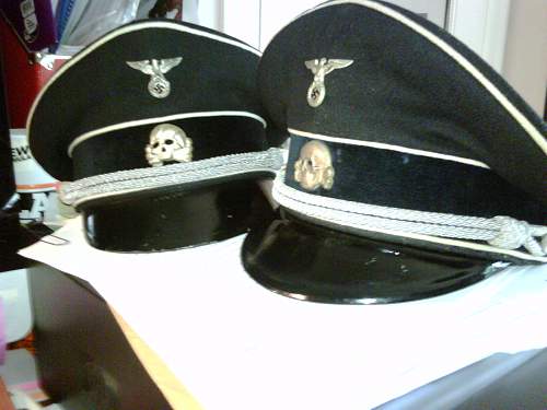 black SS peaked cap, 1934/5 variety