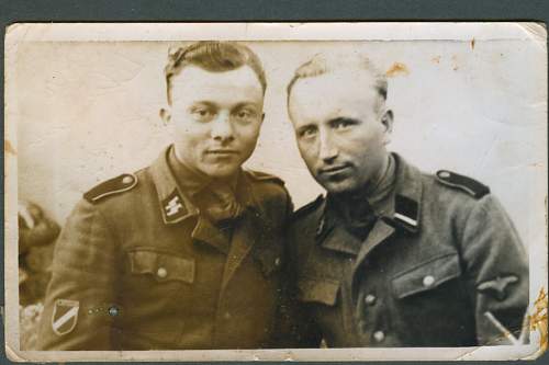 1944 Photo of Two Latvian SS Volunteers....Translation Needed on Info Written on the Back