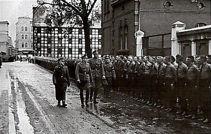 SS officers in Poland, ca. late 1939,  ethnic German Selbstschutz.