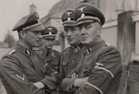 SS officers in Poland, ca. late 1939,  ethnic German Selbstschutz.