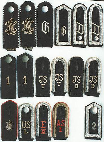 Early 'pointed end' shoulder boards