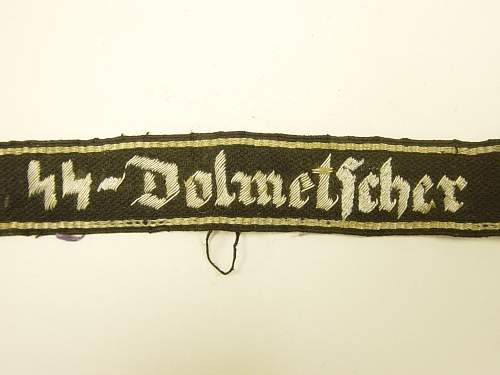 SS Dolmetscher cuff title