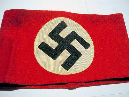 Wool NSDAP armband with SS cloth tag