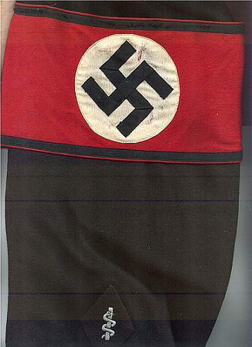 Wool NSDAP armband with SS cloth tag