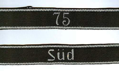 Non standard SS cuff titles, Delich examples.