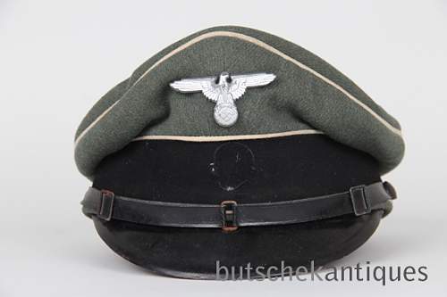Waffen-SS NCO visor for review.