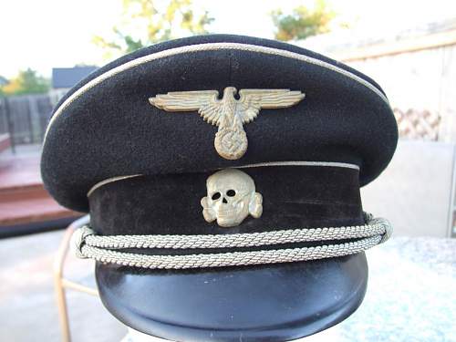 fake black SS senior leader cap, old stinker in complete preservation.