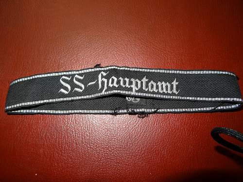 Fake SS Hauptamt cuff title versus real SS Hauptamt cuff title.