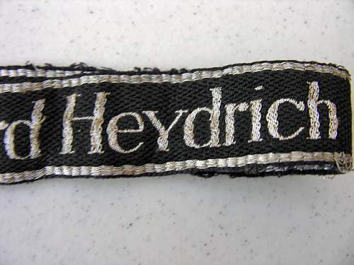 Reinhard Heydrich Officers Flatwire Cufftitle