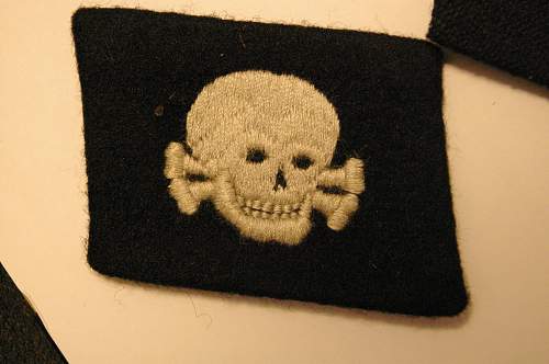 SS Totenkopf collar tab, &quot;pumpkinhead&quot; style