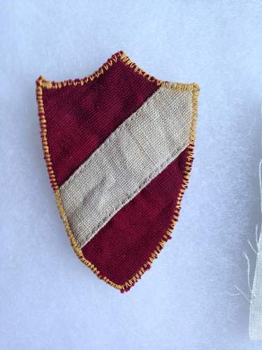 Two Latvian SS sleeve shields - Original/Fake