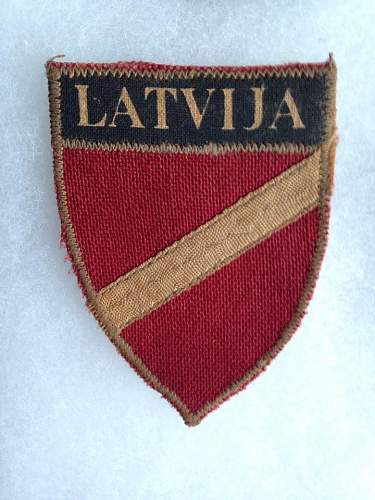 Two Latvian SS sleeve shields - Original/Fake