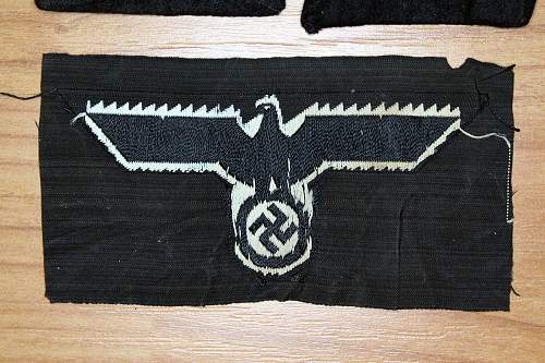 SS Totenkopf Collar Tab, SS Tropical Sleeve Eagle and Panzer BeVo Breast Eagle