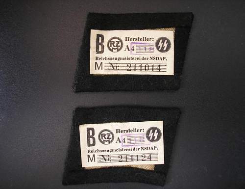 Embroidered EM SS Collar Tabs with RZM tags