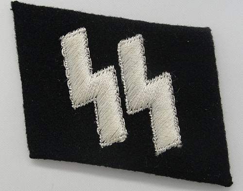 SS EM/NCO's Collar Tab (Machine-Embroidered Runes) - Original/Fake?