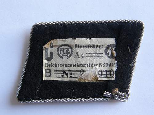 SS storm leader (lieutenant) (untersturmfuhrer) collar tab